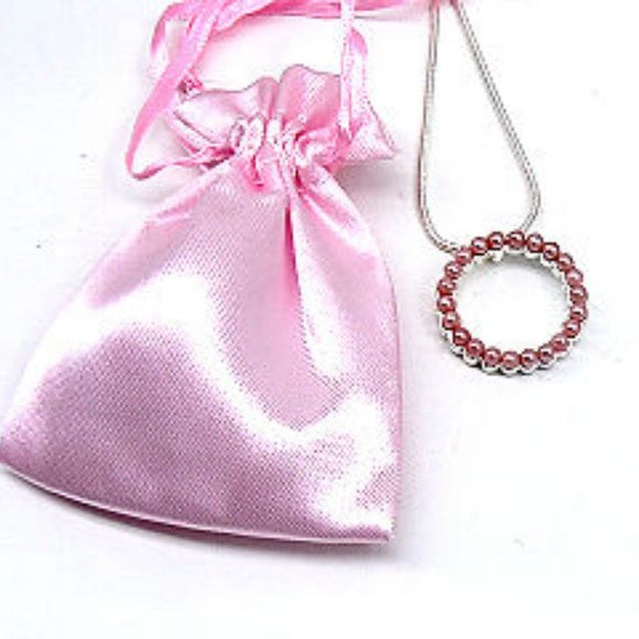 NEW Pink pearl necklace silvertone - Picture 3 of 4